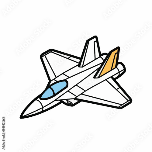 Modern Fighter Jet Aircraft Illustration.