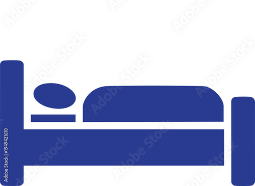 Blue of a bed with a person lying on it rest