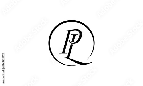 PL initial letter logo or PL monogram