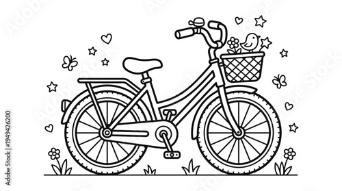 Colorful illustration of a bicycle.