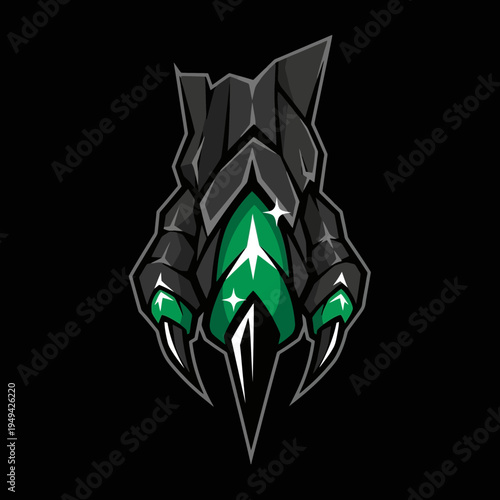 Green and black fantasy claw emblem.