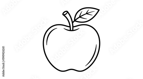 Drawing of a single red apple.