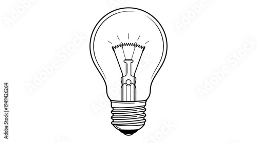Light Bulb with Filament Inside.