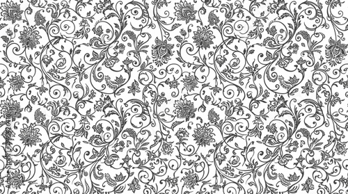 Black and white floral pattern design.