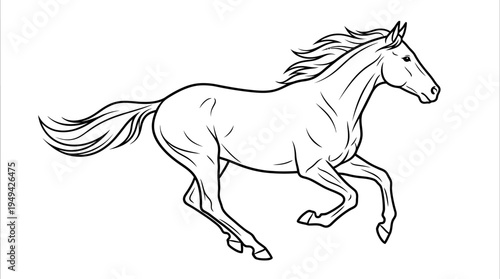 Horse Running Fast Galloping Animal.