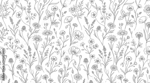 Black and white floral pattern design.