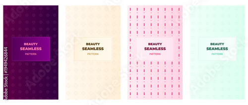 Beauty seamless pattern poster template, cosmetic advertisement layout, fashion magazine cover design, luxury makeup flyer, skincare brochure visual, spa editorial branding, premium beauty marketing 