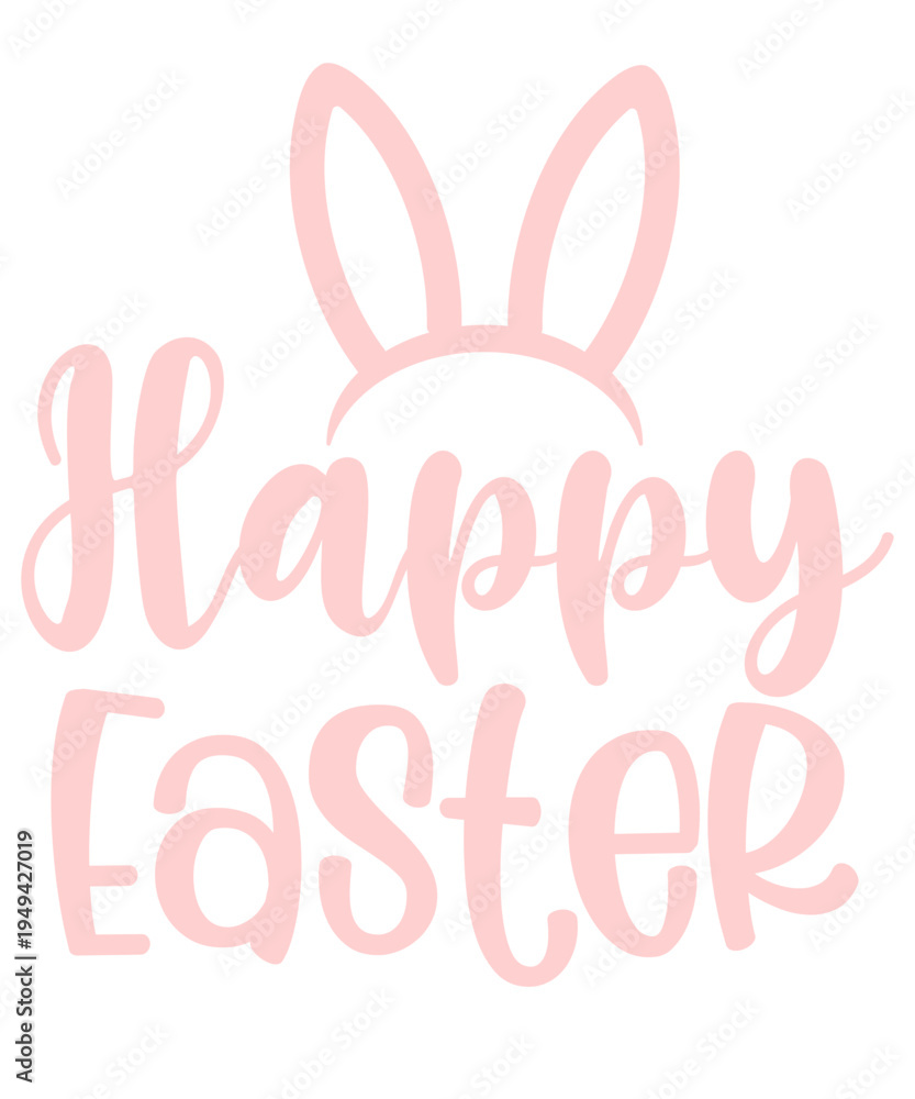 Fototapeta premium Happy Easter typography clip art design on plain white transparent isolated background for card, shirt, hoodie, sweatshirt, apparel, tag, mug, icon, poster or badge