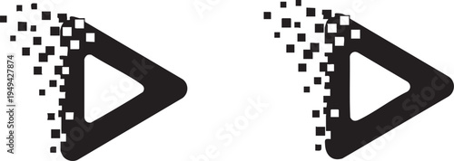 Glitchy double chevron arrows pointing right