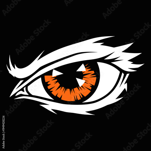 Closeup of an eye with orange iris.