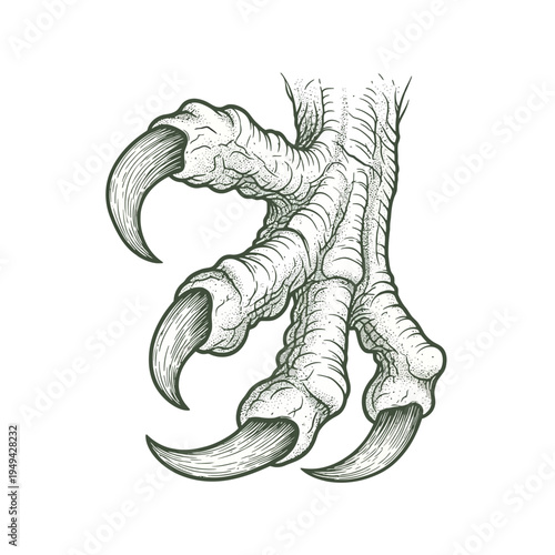 Close up of bird claws.