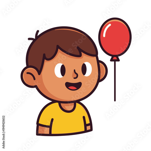 Smiling boy with brown short hair.