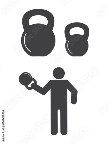 person lift kettlebell weight sport icon