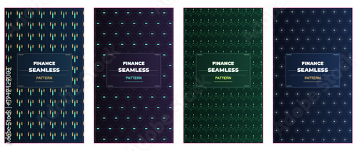 Finance seamless pattern poster template, business advertisement layout, stock market magazine cover, investment flyer design, banking brochure visual, luxury editorial branding, premium financial 