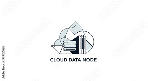 Abstract Cloud Data Storage Concept with Server Stack Illustration