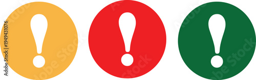 Three colorful exclamation marks in a row