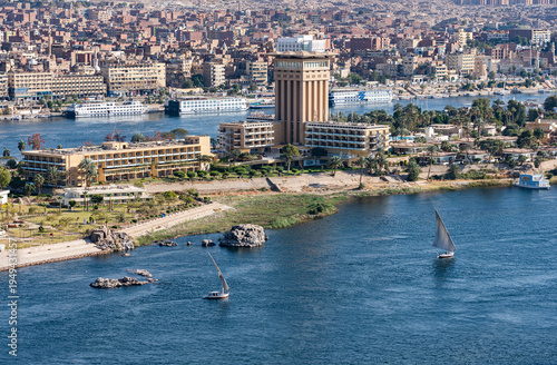 Aerial View of Aswan City, Egypt 