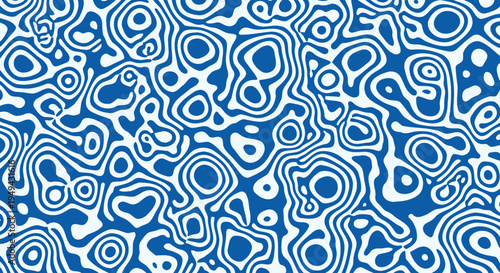 Abstract Blue and White Wavy Line Pattern Visual Design Background