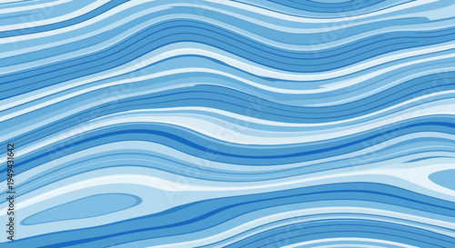 Abstract Ocean Waves Pattern with Blue Tones and Fluid Lines