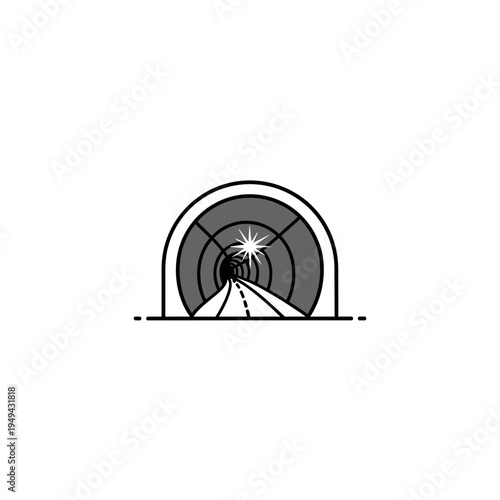 Road Tunnel Minimalist Icon Design