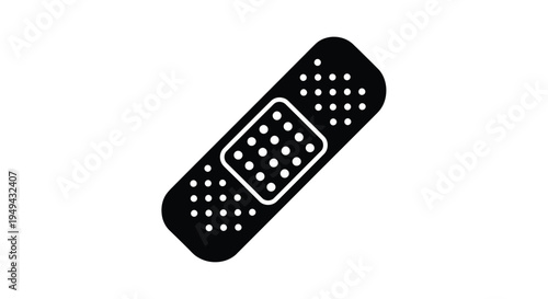 Simple black and white icon of an adhesive bandage