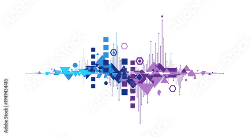 Abstract Data Visualization with Geometric Shapes and Waveform