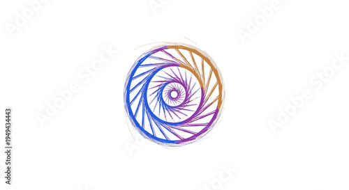 Abstract Colorful Spiral Design, Circular Pattern with Dynamic Flow
