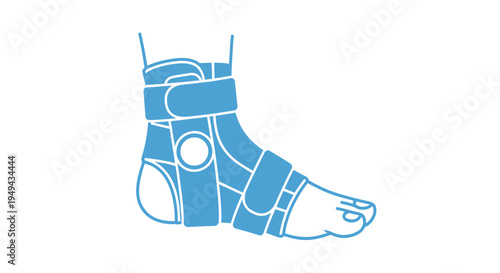 Ankle Brace Support for Injury Recovery and Stability - Medical Illustration