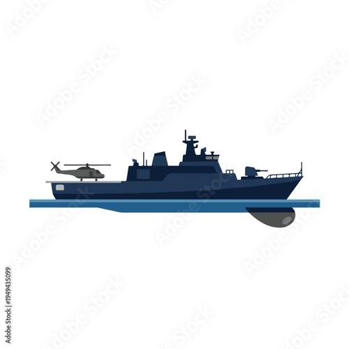 simple and minimalist warship flat vector 2