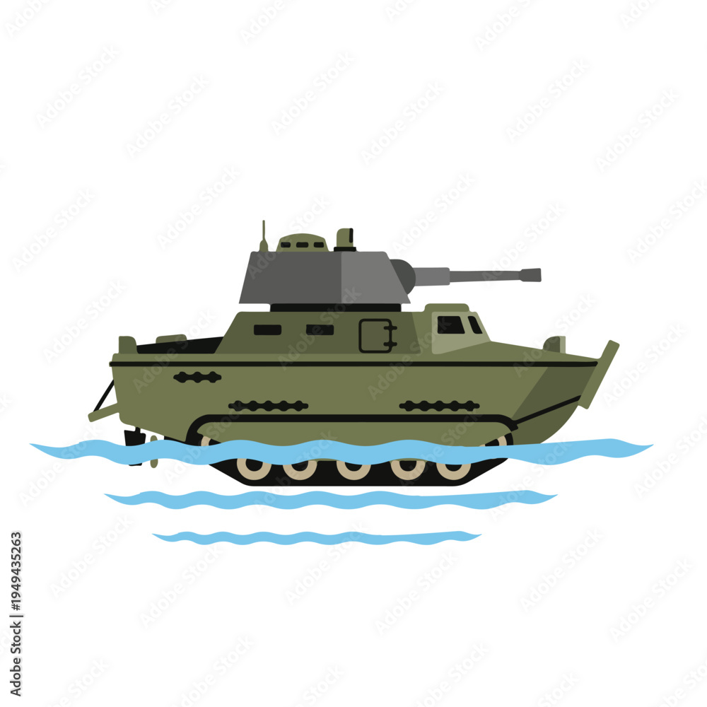 Fototapeta premium simple and minimalist warship flat vector 003