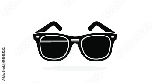 A pair of black sunglasses with white outline