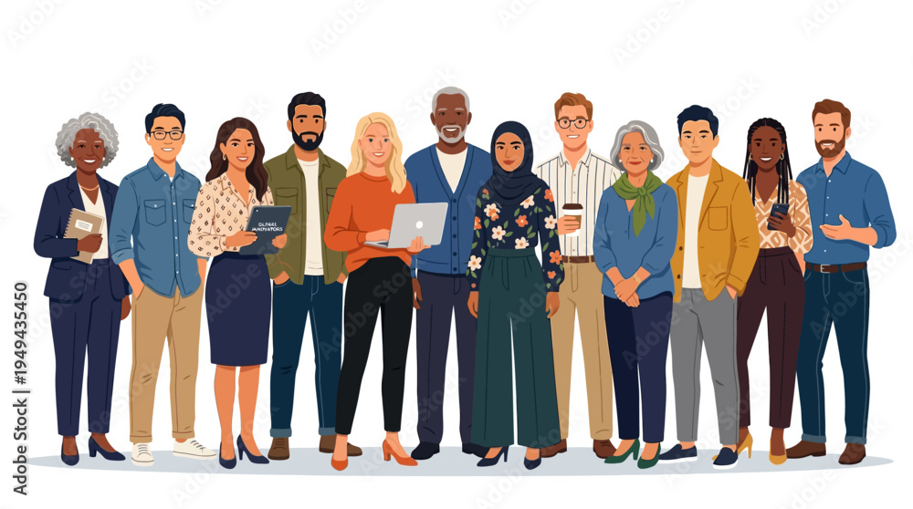 Obraz premium Diverse group of people standing.