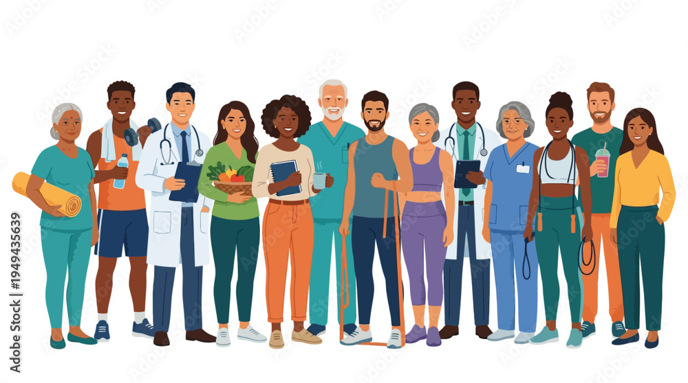 Obraz premium Diverse Medical Professionals Standing Together.