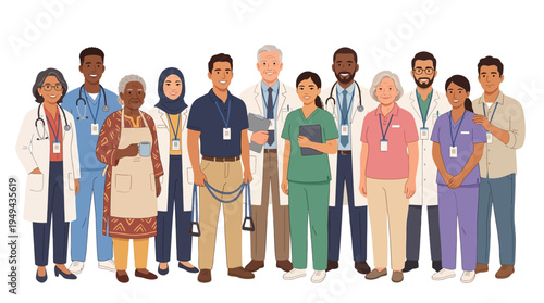 Diverse Medical Professionals Standing.
