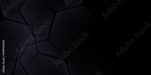 Black 3D vector hexagonal technology abstract background. Abstract modern technology futuristic background.