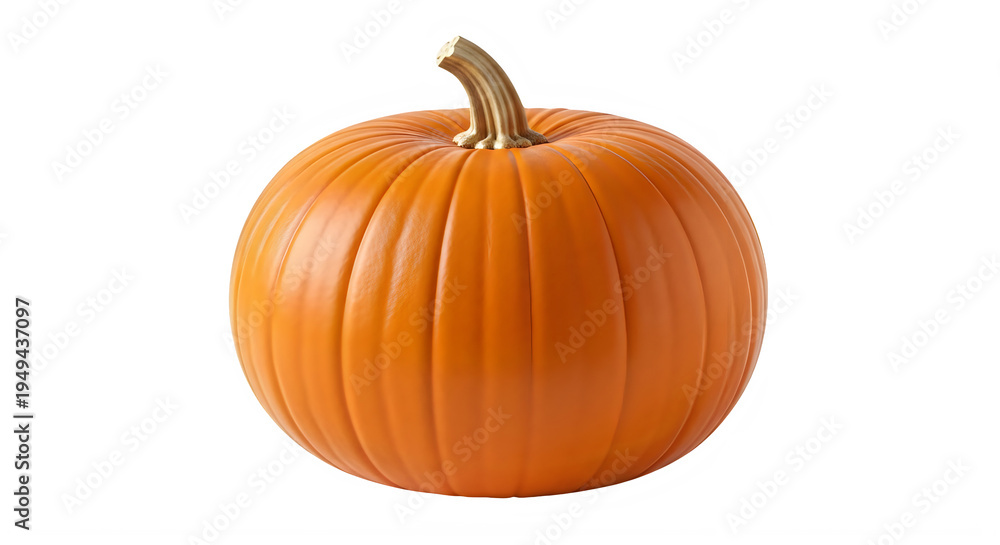 Obraz premium Fresh orange pumpkin with stem isolated on white background transparent background