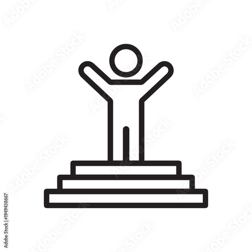 Symbol of success on linear icon
