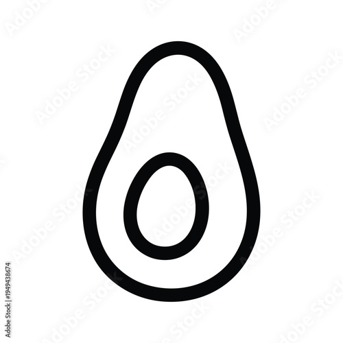 Simple Line Art Avocado Icon