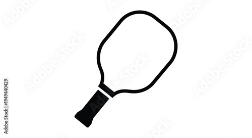 Simple black and white icon depicting a pickleball paddle