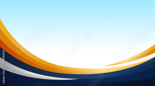 Modern Abstract Wavy Blue Orange Corner Design
