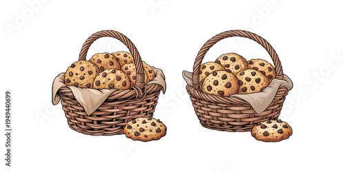 illustration of cookies. cookie top view. stack cookies. isolated on a transparent background.