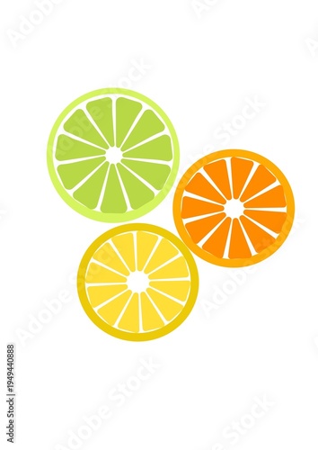 slices of lemon and lime , orange