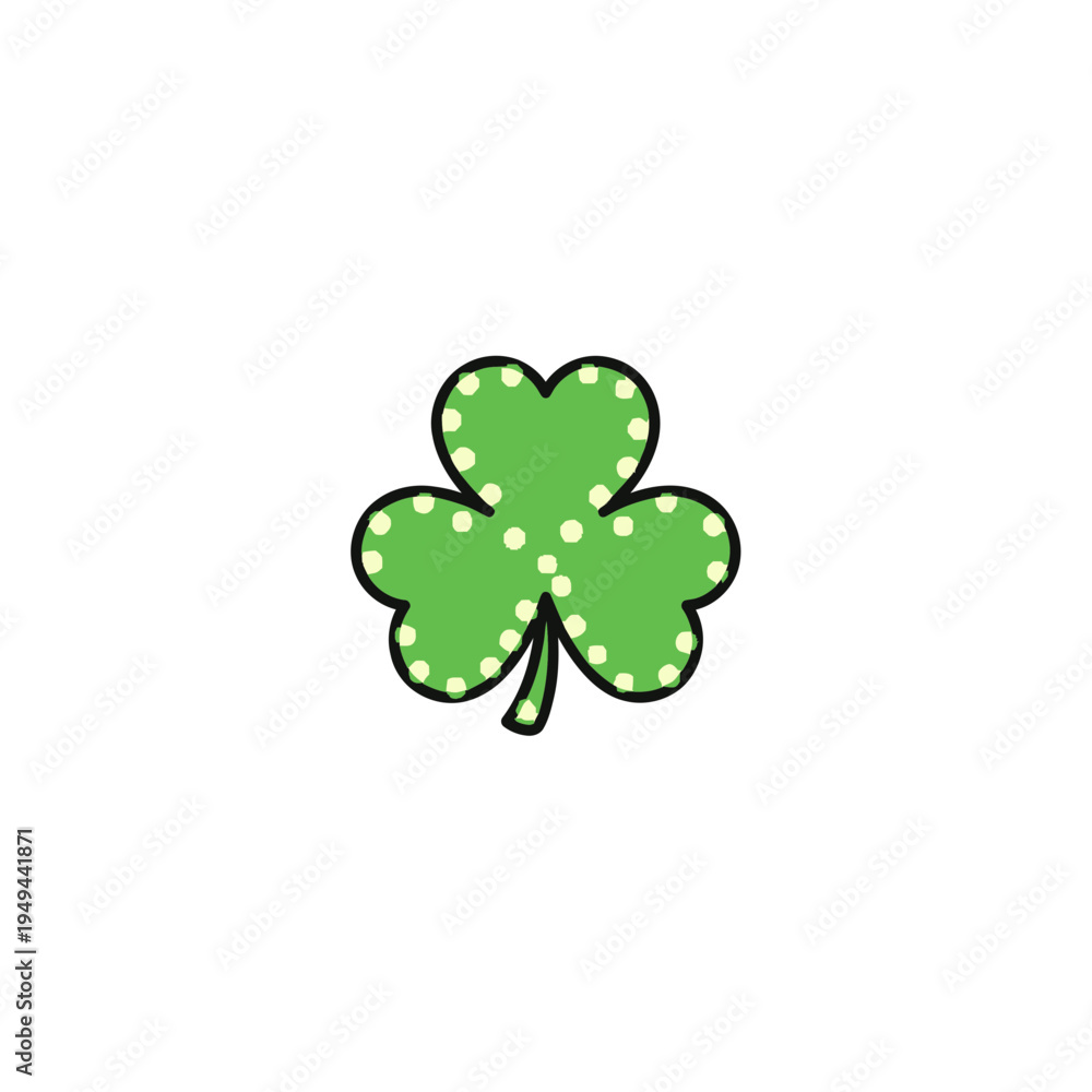 Fototapeta premium Isolated Shamrock with Dots vector illustration