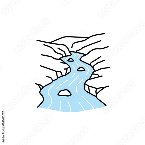 Mountain River Vector Illustration vector illustration