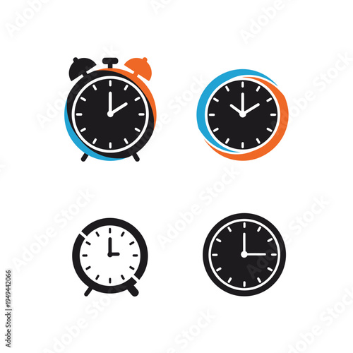 Alarm Clock Icon Set vector illustration