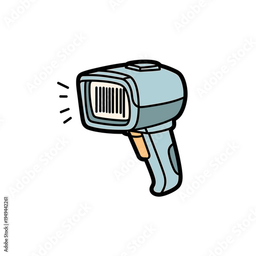 Handheld Barcode Scanner Icon vector illustration