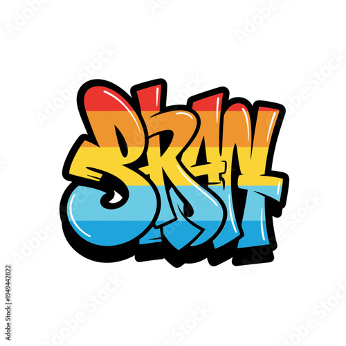 Graffiti Style Lettering with Colorful Fill vector illustration