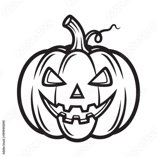 calabaza halloween 2d blanco y negro