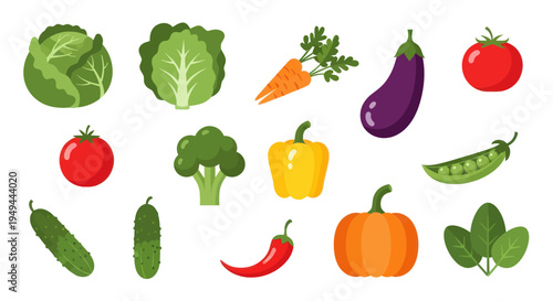 Fresh vegetables assortment illustration