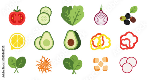 Fresh vegetables isolated on white